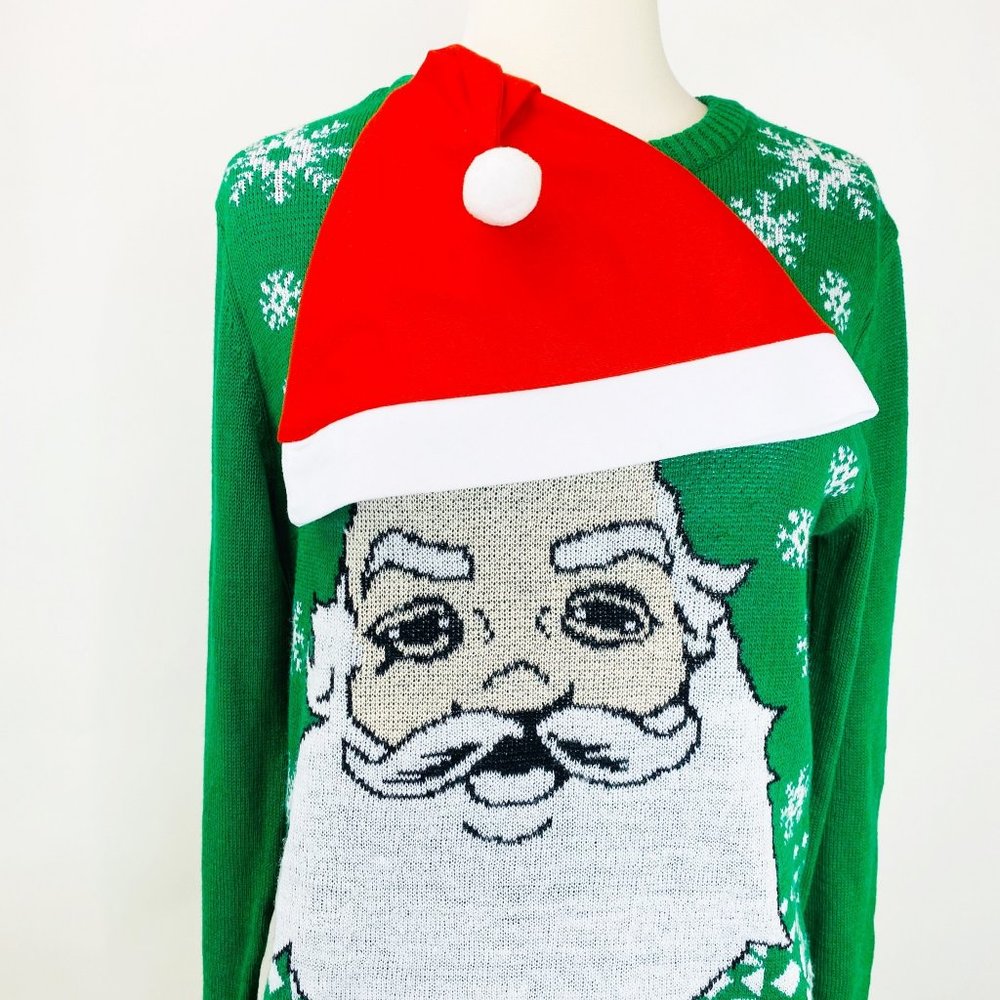 Jem Boys Santa Holiday Sweater with Removable Hat, - Picture 4 of 7